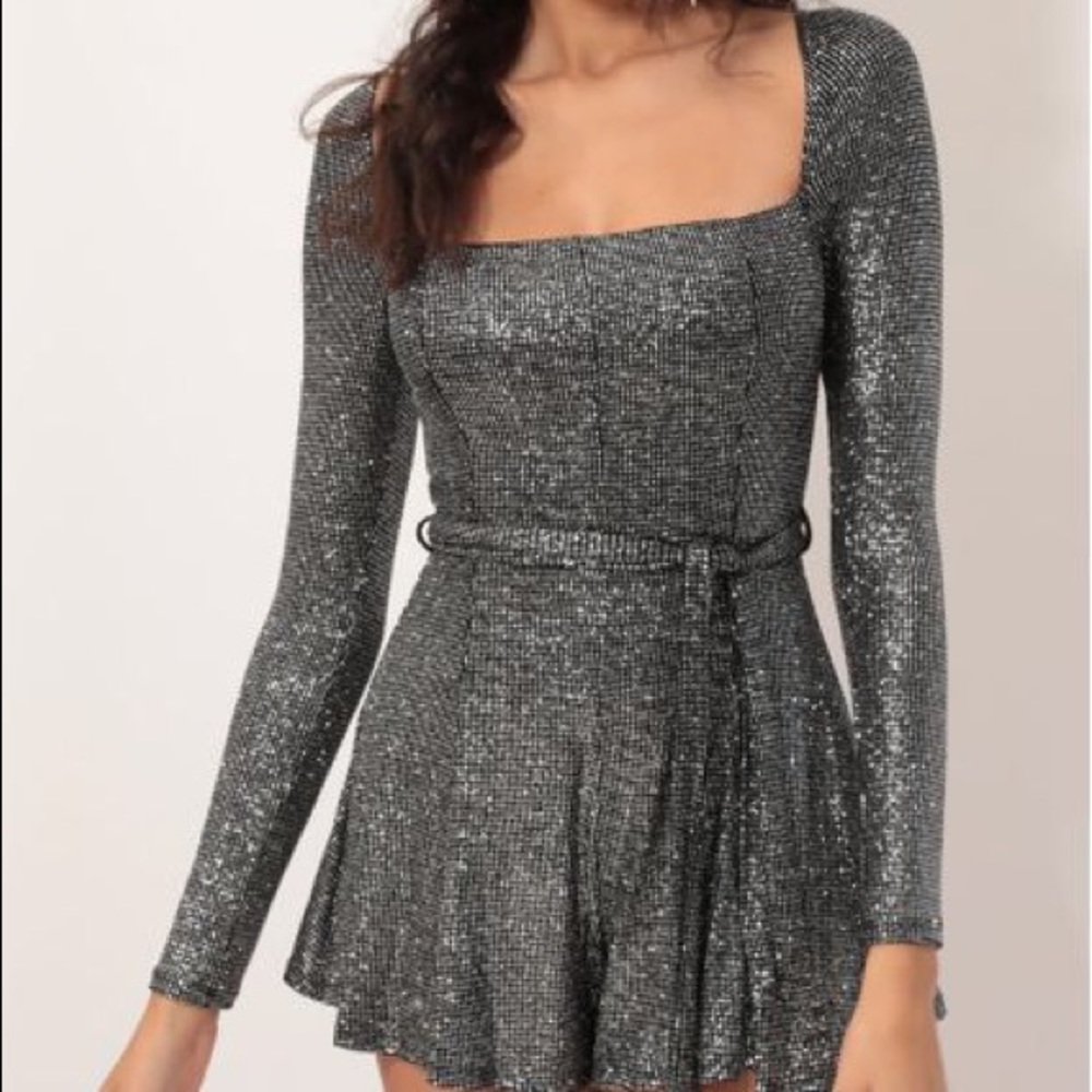 Lucy In The Sky Black Sparkle Romper